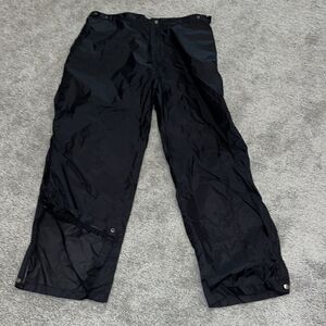 Black acuity pullover waterproof nylon golf pants zipper on legs snap over XL